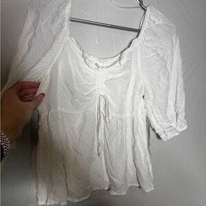 Lily Star White Ruched Blouse NWT